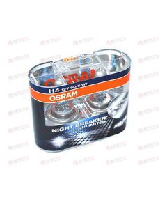 Лампа галоген 12В H4 60/55 Ватт Р43t +110% Night Breaker Unlimited OSRAM