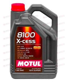 Масло ДВС Motul 5W40 X-cess 8100 4л, Емкость: 4 л