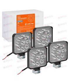 Фара с/диод квадратная  9 LED направленный свет 9W (83х83х22) 12V (4 шт) STANDART AIRLINE