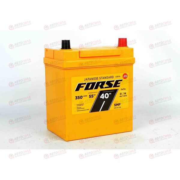 Аккумулятор 40VL FORSE ASIA (R+) (0) SMF т.кл (пт 350)(187х127х220) без н.креп. 2022 год 