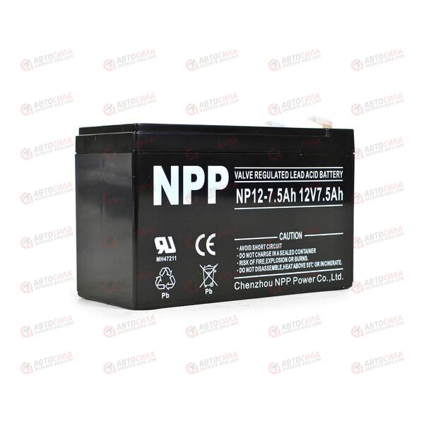 АКБ ИБП NPP 12V/7,5Ah (L+) (1) SMF (151x65x94/100) (1шт, уп 8 шт)