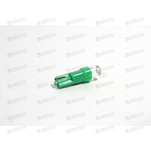 Лампа с/диод 12В W1 2W/T5/W2.0x4.6d конус зеленая 1 LED Auto-GUR, изображение 2