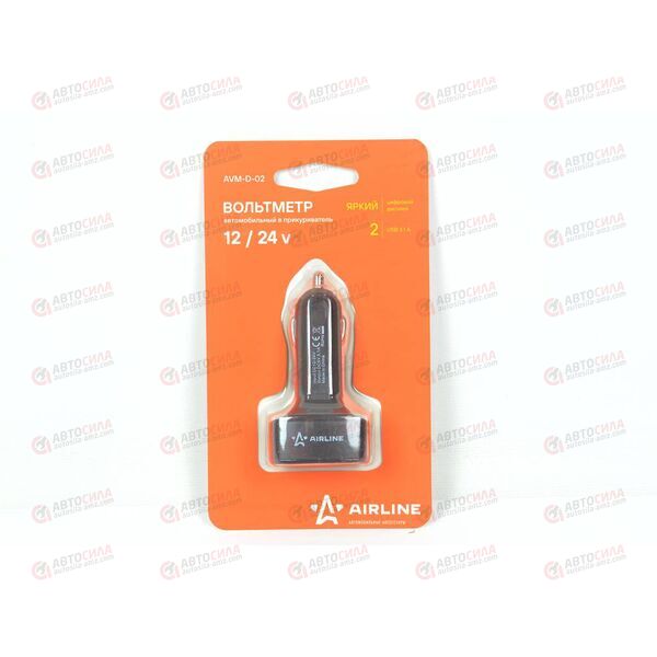 Вольтметр 12-24В + 2USB 3,1A в прикуриватель AIRLINE, изображение 3