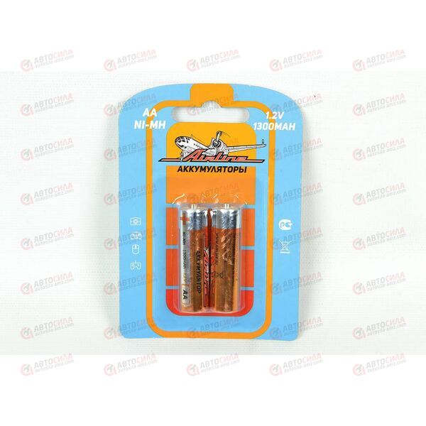 Батарейка AA HR6 аккумулятор Ni-Mh 1300 mAh 2 шт AIRLINE, изображение 2