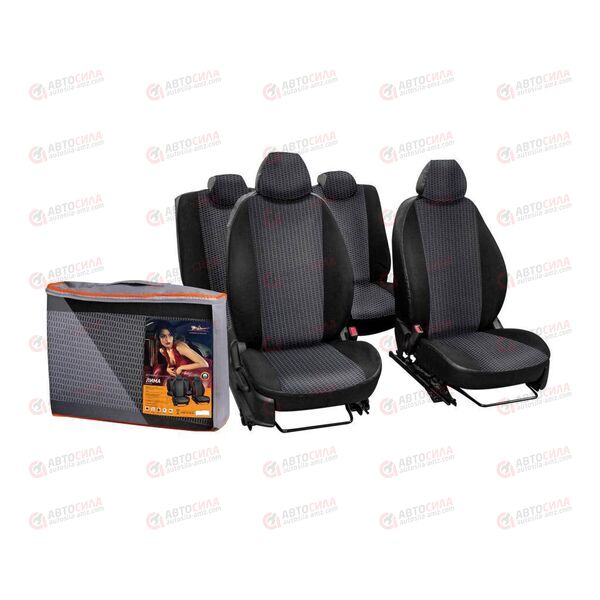 Чехлы Hyundai Tucson, Kia Sportage (16-) Лима 18 пред. жаккард-кожзам, черн AIRLINE, изображение 3