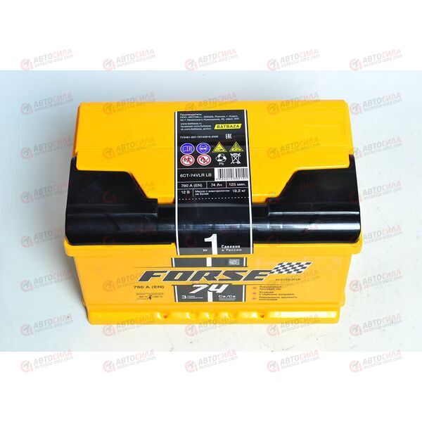 Аккумулятор 74VL FORSE (R+) (0) (низ) (пт 760)(276x175x175) 2020 год, изображение 3