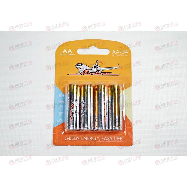 Батарейка LR6/AA 1,5V щелочная 4 шт (блистер) AIRLINE, изображение 3