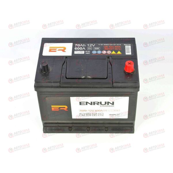 Аккумулятор 70VL ENRUN ASIA (R+) (0) SMF (пт 600)(260х175х220) 2022 год, изображение 3