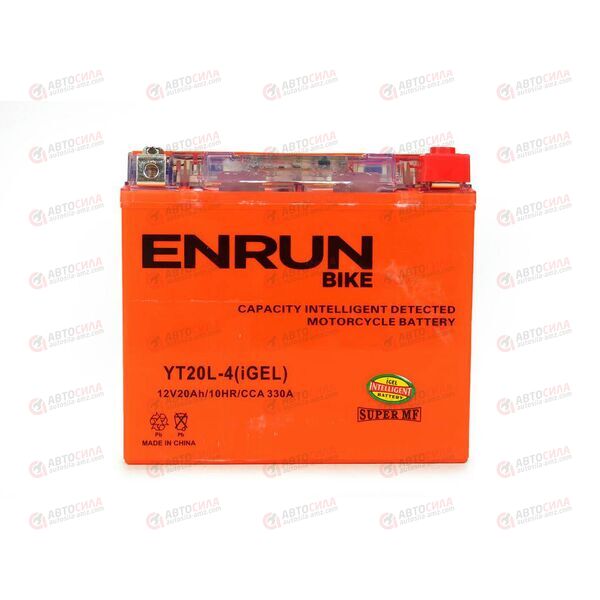 АКБ ENRUN MOTO 12V/20Ah (R+) (MF) (I-GEL) (пт 270) (YT20L-4) (175x87x155) (1шт, уп.4 шт), изображение 2
