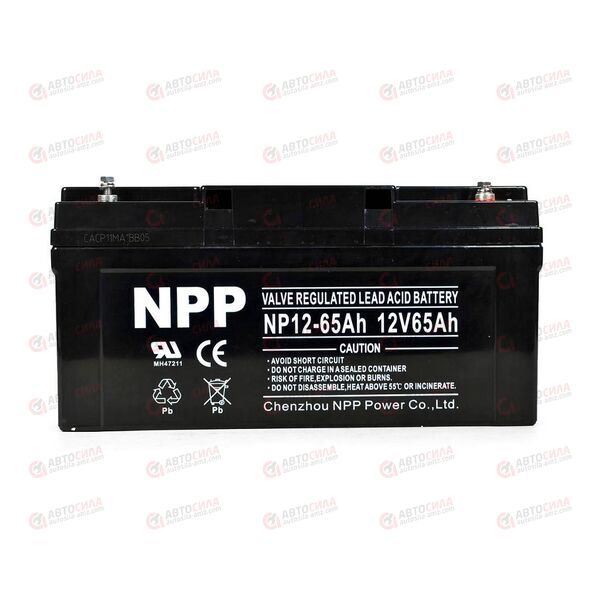 АКБ ИБП NPP 12V/65Ah (R+) (0) SMF (350x166x179) (1шт, уп 1 шт), изображение 2