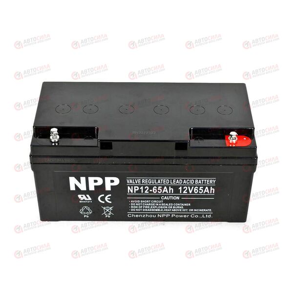 АКБ ИБП NPP 12V/65Ah (R+) (0) SMF (350x166x179) (1шт, уп 1 шт), изображение 3