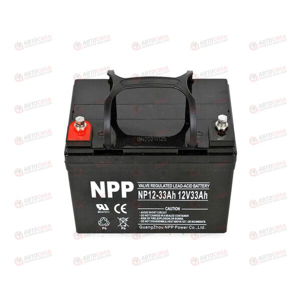АКБ ИБП NPP 12V/33Ah (L+) (1) SMF (195x130x155/180) (1шт, уп 1 шт), изображение 3