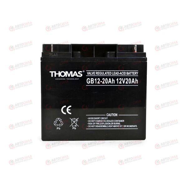 АКБ ИБП THOMAS 12V/20Ah (R+) (0) SMF (181x77x167) (1шт, уп 2 шт), изображение 2
