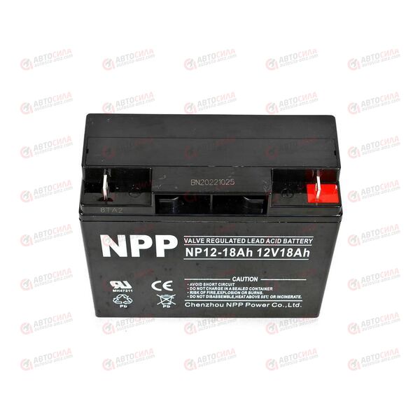 АКБ ИБП NPP 12V/18Ah (R+) (0) SMF (181x77x167) (1шт, уп 2 шт), изображение 3