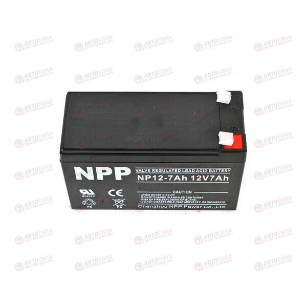 АКБ ИБП NPP 12V/7Ah (L+) (1) SMF (151x65x94/100) (1шт, уп 8 шт), изображение 3