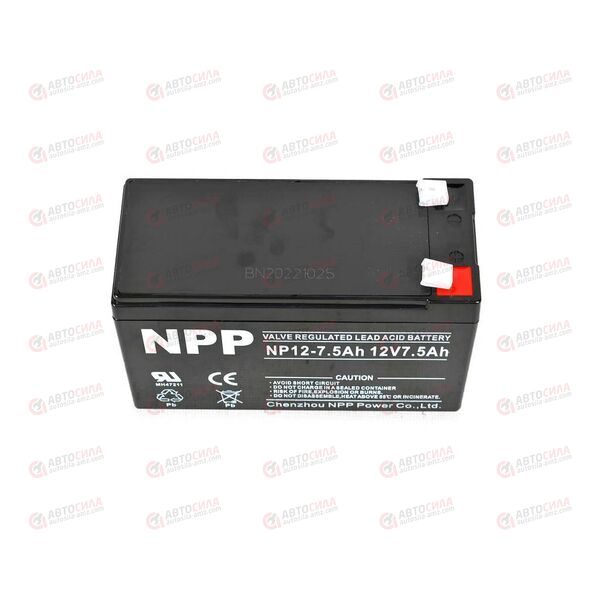АКБ ИБП NPP 12V/7,5Ah (L+) (1) SMF (151x65x94/100) (1шт, уп 8 шт), изображение 3