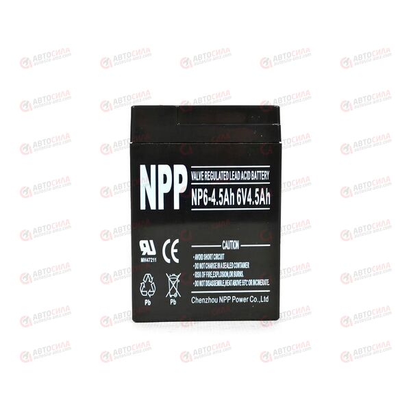 АКБ ИБП NPP 6V/4,5Ah (L+) (1) SMF (70x48x101/106) (1шт, уп 20 шт), изображение 2
