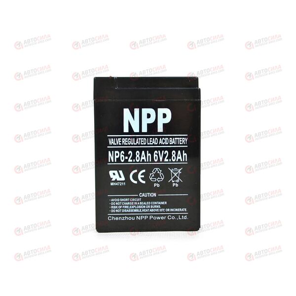 АКБ ИБП NPP 6V/2,8Ah (L+) (1) SMF (66x33x97/103) (1шт, уп 20 шт), изображение 2
