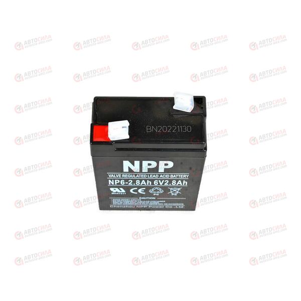 АКБ ИБП NPP 6V/2,8Ah (L+) (1) SMF (66x33x97/103) (1шт, уп 20 шт), изображение 3