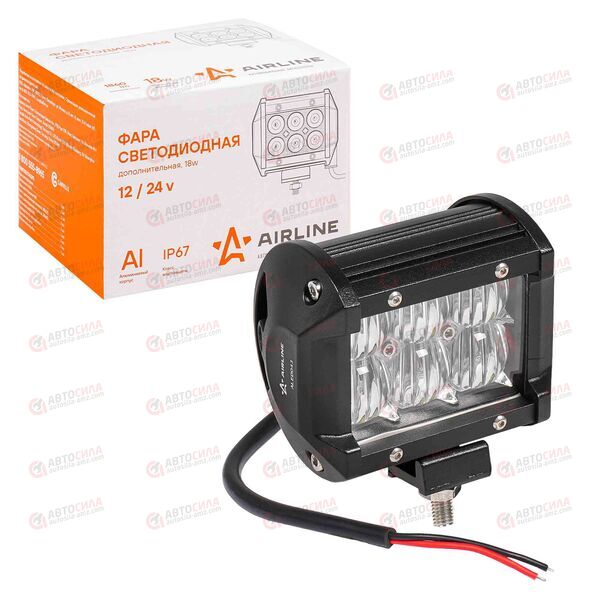 Балка светодиодная двухрядная 6LED 5D линза рабочий свет 18W (98х78х65) 12/24V AIRLINE