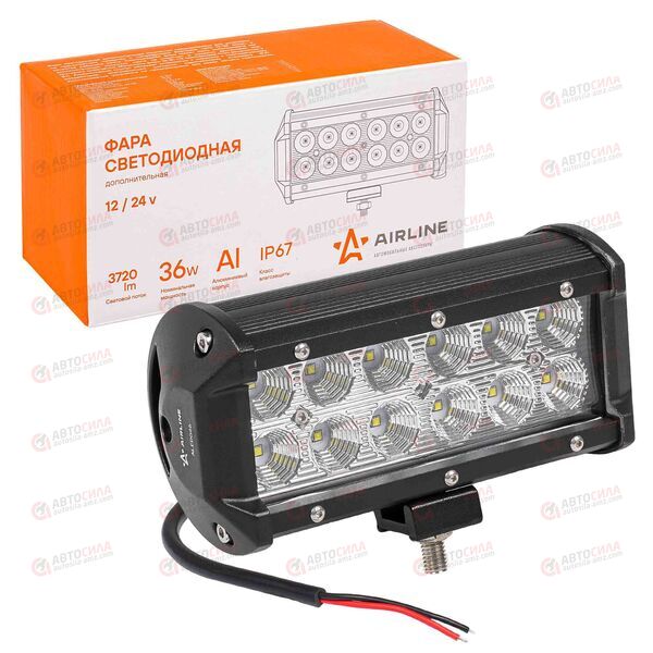 Балка светодиодная двухрядная 12LED рассеяный свет 36W (165х78х65) 12/24V AIRLINE
