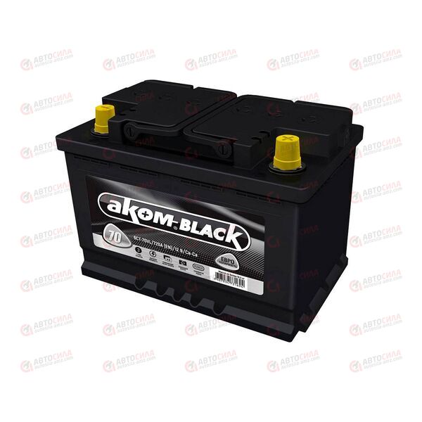 АКБ 70VL АКОМ BLACK (R+) (0) (пт 720)(277х175х190) 2025 год